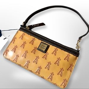 NWT DOONEY & BOURKE LOS ANGELES ANGELS OF ANAHEIM COGNAC Wristlet FREE SHIP